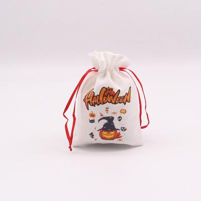 China Recyclable Halloween Themed Factory Price Newly Designed Red Rope Linen Jute Bag for Jewelry Packaging Can Custom Logo Item Organizer for sale