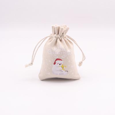 China Recyclable Wholesale Graceful Christmas Drawstring Canvas Bag for Jewelry Packaging Canvas Bag for Jewelry Packaging Items Organizer for sale