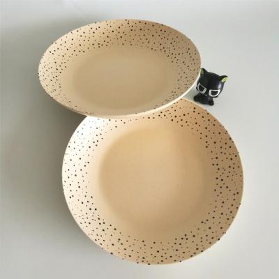 China Sustainable Wholesale Compostable Disposable Round Bamboo Dinner Dish for sale