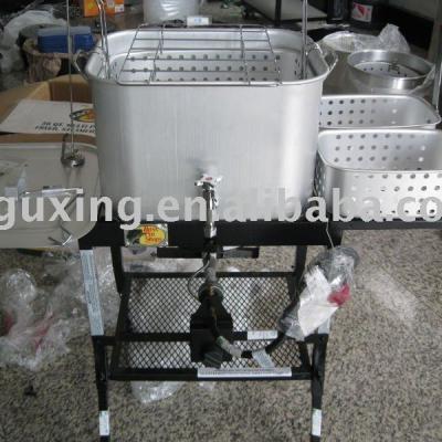 China 36QT Sauqre Turkey Traditional Outdoor Aluminum Fryer Set With Round Base for sale