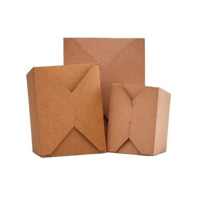 China Food Factory Sale Takeaway Kraft Paper Lunch Box Food Packaging Boxes for sale