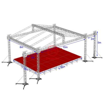 China Portable Collapsible Stage Advertising Conference Studio Aluminum Square Entertainment Bolt Mobile Lighting Truss for sale