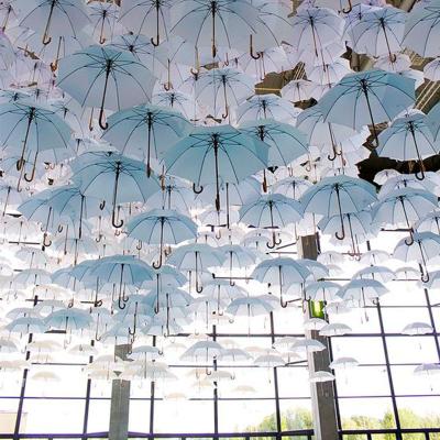 China Contemporary Custom Beauty Blue Umbrella Shape Japanese Decor Hanging Pendant Light for sale