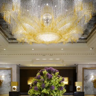 China Modern luxury custom crystal ceiling light for club hotel lobby for sale