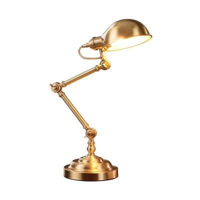 China Modern Simple Modern Brass Table Lamp Study Reading Lamp Desk Bedroom Bedside Lamp for sale