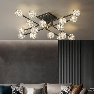 China Modern Brass Crystal Ceiling Lamp in Living Room Light Balcony Clothes Book Room Luxury Modern Light for sale