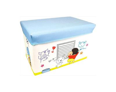 China Customized 2021 Viable Handle Foldable Kids Clothes Collapsible Bin Toy Storage Box Cute for sale