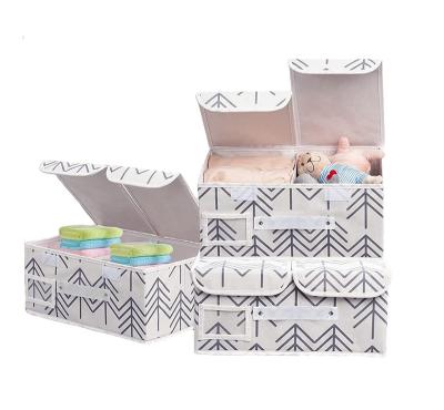 China High Quality Eco-friendly Woven Fabric Clothes Organizer Storage Boxes Foldable Viable Non Others Storage Box and Bins for sale