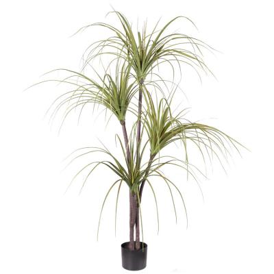 China Simulation Fiberglass Ponytail Iron Tree Dragon's Blood Tree Indoor Brazilian Potted Green Plant Living Room Decoration Bonsai for sale