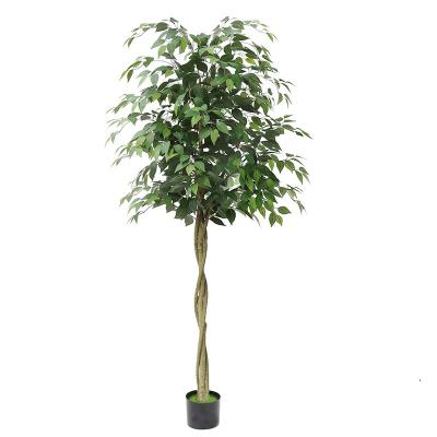 China Large Plastic Banyan Plant Pot Fake Tree Bonsai Artificial Indoor Floor Decoration Selling Artificial Green Plants for sale