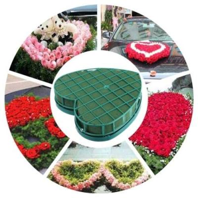 China Oasis Plastic Heart Shaped Green Factory Price Fresh Floral Foam for Fresh and Artificial Flowers, Dry and Wet Floral Foam Pads for sale