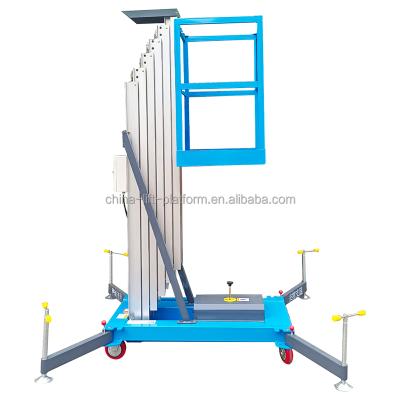 China Aluminum Alloy Light Weight Aluminum Man Lift Electric Single Platform Aerial Work Lift for sale