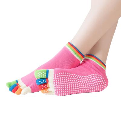 China Women Breathable Non-slip Sports Pilates Fitness Yoga Finger Socks for sale