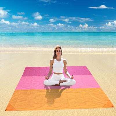 China Water Make Charming 3 Comfortable Outdoor Portable Pocket Blanket Foldable Beach Mat Waterproof Picnic Beach Blanket for sale