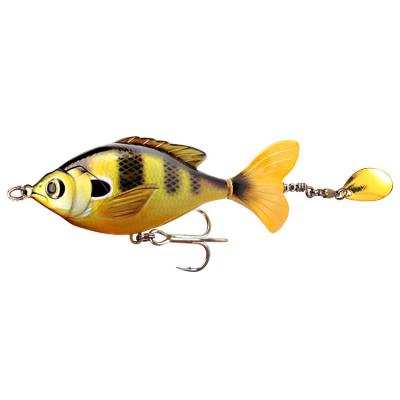 China Back Hook Booster Tractor 9.5cm Bionic Floating Hard Fishing Bait Pre-Dressed With Spinning Sequins for sale