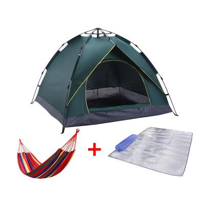 China Diagonal Tether Type 3-4 Person Single Layers Waterproof Outdoor Sunshade Camping Beach Tent for sale