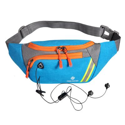 China Durable Custom Logo Polyester Waterproof Fanny Pack Sports Waist Bag Phone Bag for sale