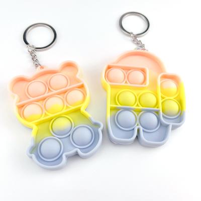 China Worry Relife Toy Macarone Key Chain Toy Silicone Stress Stroker Funny Sensory Toy for sale