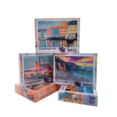 China DIY TOY Oil painting series-1000 pieces wooden puzzles puzzles for adults brain for sale