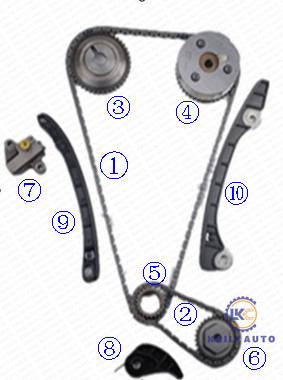 China Steuerkette der Maschinen-Z12 L10 K12 VVT für MIKROMETER E11 13028-ED000 NISSAN-WÜRFEL-JUKE LATIO LIVINA zu verkaufen