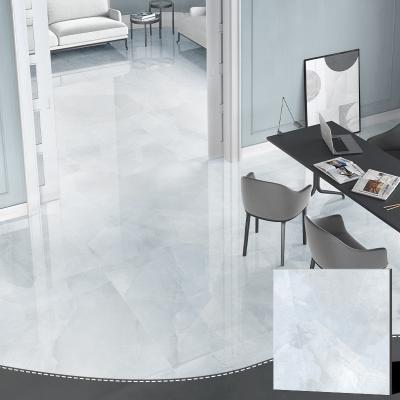 China RAFFO 60X60 Modern Light Blue Color Polished Porcelain Rebate Bathroom Floor Tile for sale