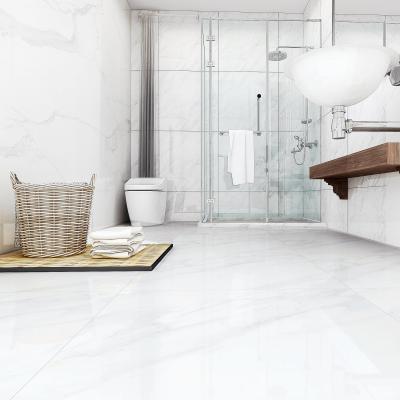 China RAFFO Effect Floor Modern White Glazed Porcelain Bianco Carrara 32X32 White Marble Tile for sale