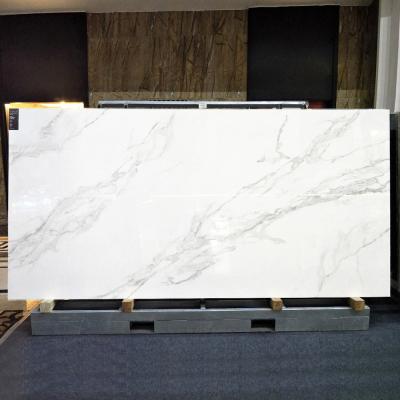 China RAFFO Calacatta Marble Porcelain Large Size Wall And Modern White Glazed Thin Floor Tiles 1200X2400 for sale