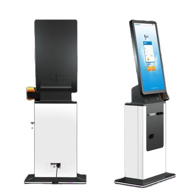 China 22 inch barcode scanner kiosk luxury 2D pay machine touch screen self payment order service individual barcode scanner kiosk for retail/restaurant sales for sale