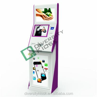 China touch screen kiosk machine with card dispenser karaoke machine kiosk W601 * D404 * H1975 mm for sale