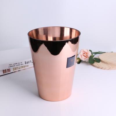 China ECO-frendly 60oz Electroplate Container Wide Mouth Candle Jar 3 Wicks Copper Colored Glass Candle Holder for sale