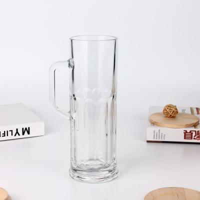 China Wholesale 750ml glass beer mug transparent customized refillable cheap promotional glass beer mug big logo refillable glass mug for sale