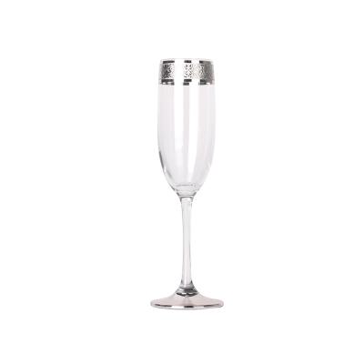 China Viable High Quality Champagne Glass Crystal Flute Glass With Gold Rim for sale