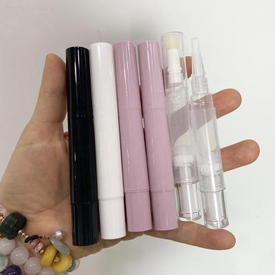 China 1.5ml 2ml 3ml 4ml 5ml Cosmetic Empty Makeup Accessories Tube Container Lip Gloss Cuticle Oil Nail Polish Twist Pen With Brush Applicator for sale