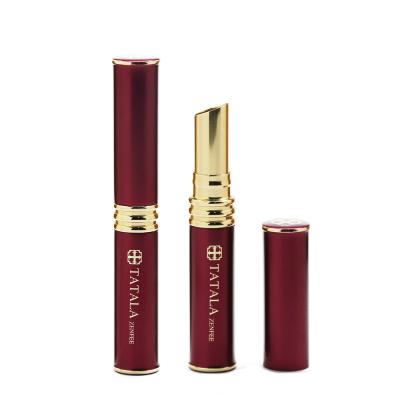 China FAYE COSMETICS custom empty round claret red aluminum lipstick tube for sale