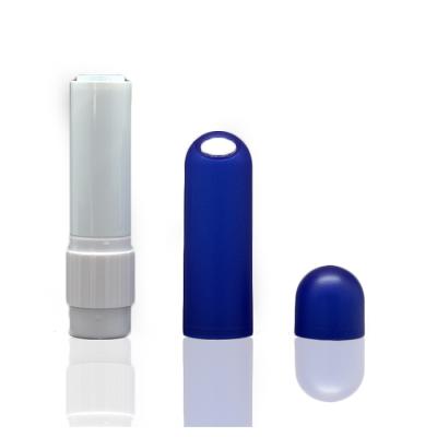 China Custom Empty Cosmetics Lipstick 5g Tube Round Plastic Hook Lip Balm Container for sale