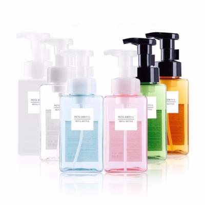 China Cosmetic BPA Free Shampoo 450ml Colorful Empty Pump Bottle Foaming Hand Soap PETG Bottle For Sale for sale