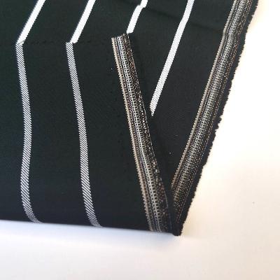 China Chef Uniform 65%Polyester 35%Rayon Stripes Fabric Black White Kitchen Uniform China Twill Fabric Chef Uniform Shrink-Resistant for sale