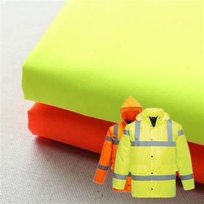 China 55%Cotton Fluorescent Yellow / Orange 45%Polyester Fluorescent Fabric For High Visibility Safety Uniform for sale