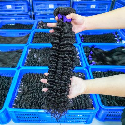 China 100% Virgin Hair Brazilian Virgin Hair 9A Grade Deep Wave Virgin Human Hair Wholesale Vendors Bundles With Closure for sale