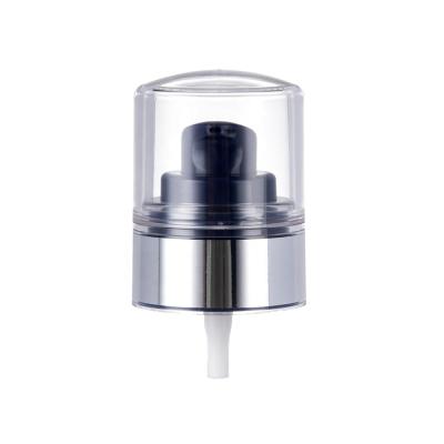 China Non Spill Custom Cheap Reusable Fine Treatment Pump 22mm Non Spill Feature Top Liquid Cream Lotion Pump Silver for sale