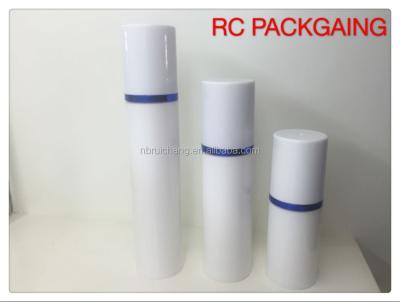 China Non spill 15ml/30ml/50ml pp plain ailress bottle, cosmetic airless bottle, airless pump bottle for sale