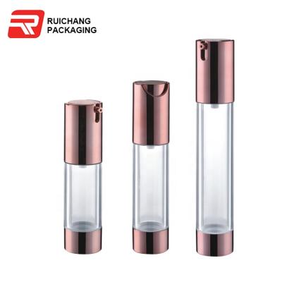 China Personal Care 15ml/20ml/30ml Rose-gold Plastic Cosmetic Vacuum Airless Bottle for sale