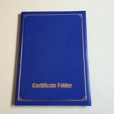 China Recyclable Custom Blue PU Diploma Cover, Diploma Holder, Diploma Frame for sale