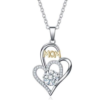 China CLASSIC Gold Silver Heart Fashion Pendant Necklace For Women Girls for sale