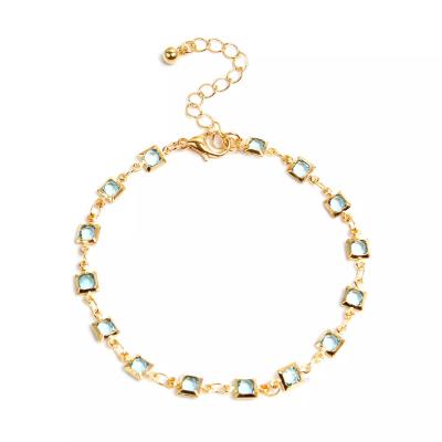 China Trendy Simple Fashion Women's Street Geometric Gemstone Handmade Bracelet Wholesale Popular Cute for sale