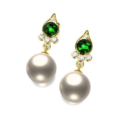 China Fashion Cute Pearl Earrings Fashion Cubic Zircon Stud Earring Women Wedding Gift For Girl Wholesale Jewelry for sale