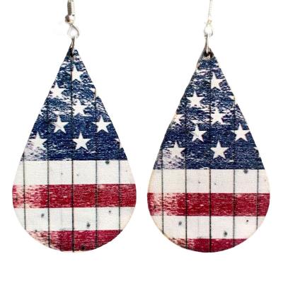 China Cute Factory Wholesale USA Independence Day Tear Dangle Earring Jewelry July 4th for sale