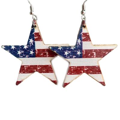 China Wholesale Cute Factory USA Independence Day Star Earring Jewelry 4th of July for sale