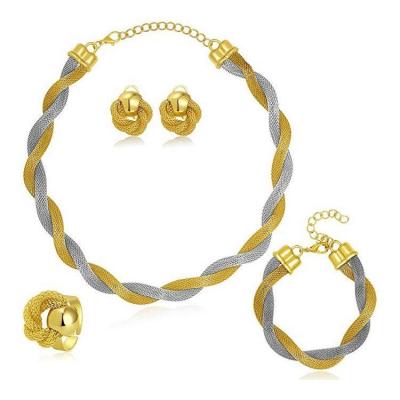 China CLASSIC Africa Style Gold Plated Necklace Earrings Bracelet Ring Jewelry Set for sale