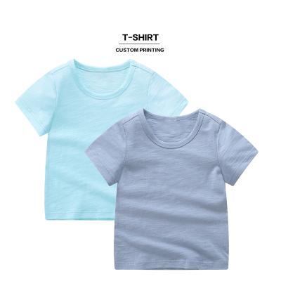 China 100% Cotton Compressed Custom Kids T-shirts Boys Girls Boys Plain T-shirt for sale